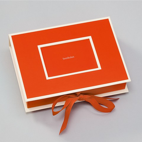 Kleine Fotobox mit Einschubfenster, orange