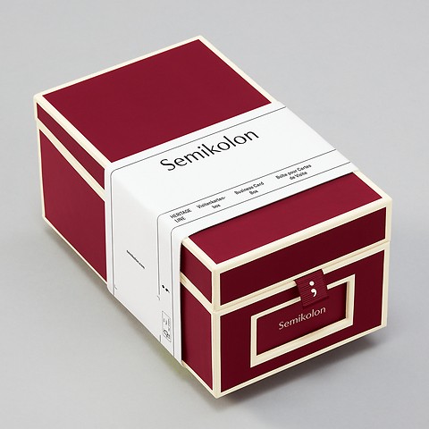 Visitenkartenbox mit Registerset A-Z Burgundy