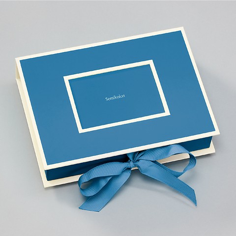 Kleine Fotobox mit Einschubfenster, azzurro