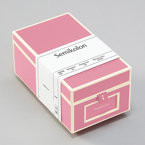 Visitenkartenbox mit Registerset A-Z Flamingo