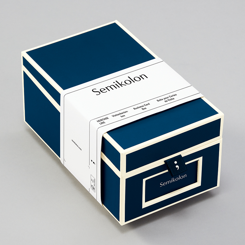 Alternative zu Visitenkartenmappe Semikolon Karteikasten - Bussiness-Card-Box Visitenkarten-Box mit Registern in black schwarz 352642 